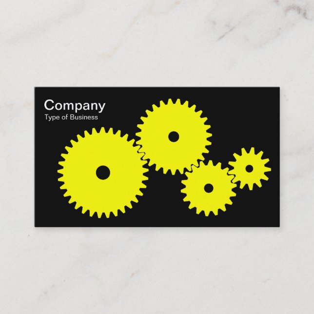 Carte De Visite Gears - Jaune sur noir (Devant)