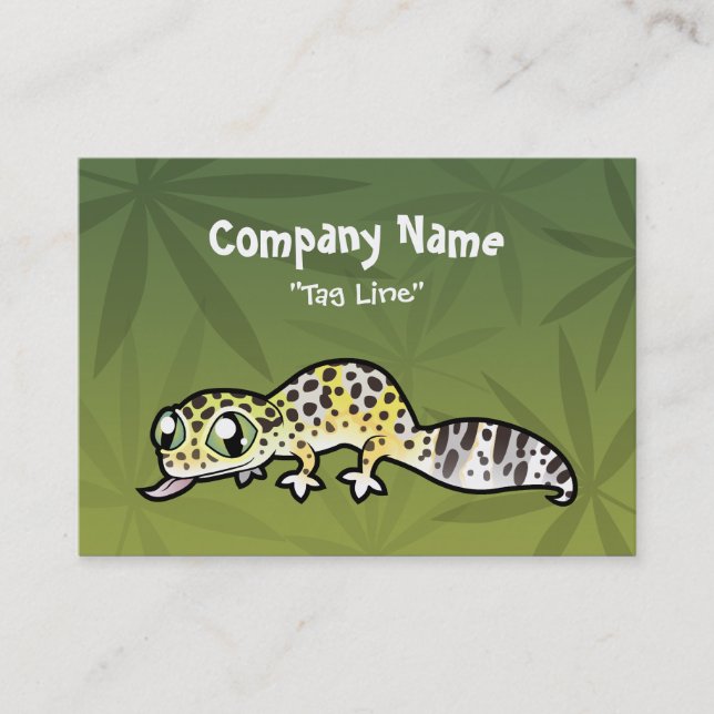 Carte De Visite Gecko léopard cartoon (Devant)