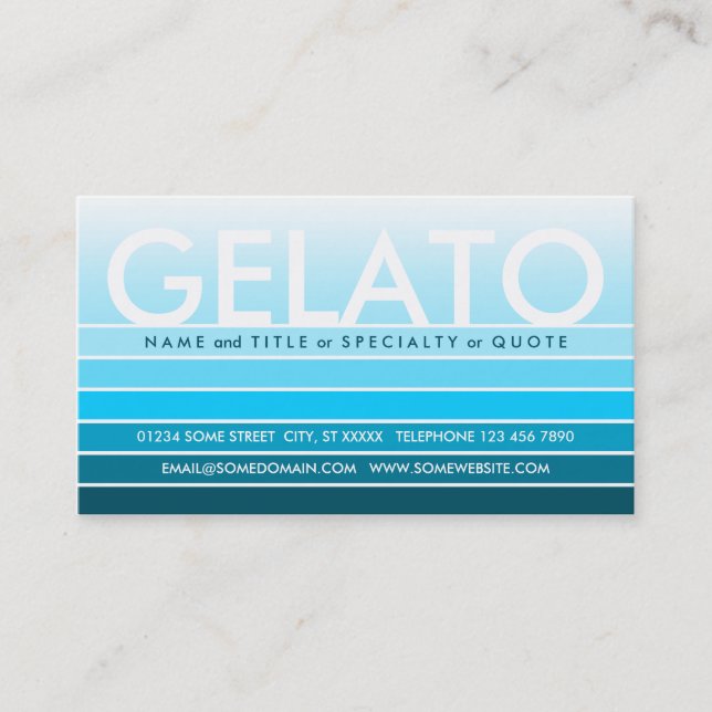 Carte De Visite GELATO nuance turquoise (Devant)