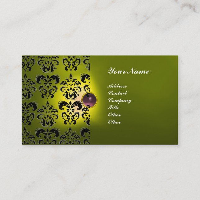 CARTE DE VISITE GEMME DAMASK CLASSIQUE  MONOGRAMME (Devant)