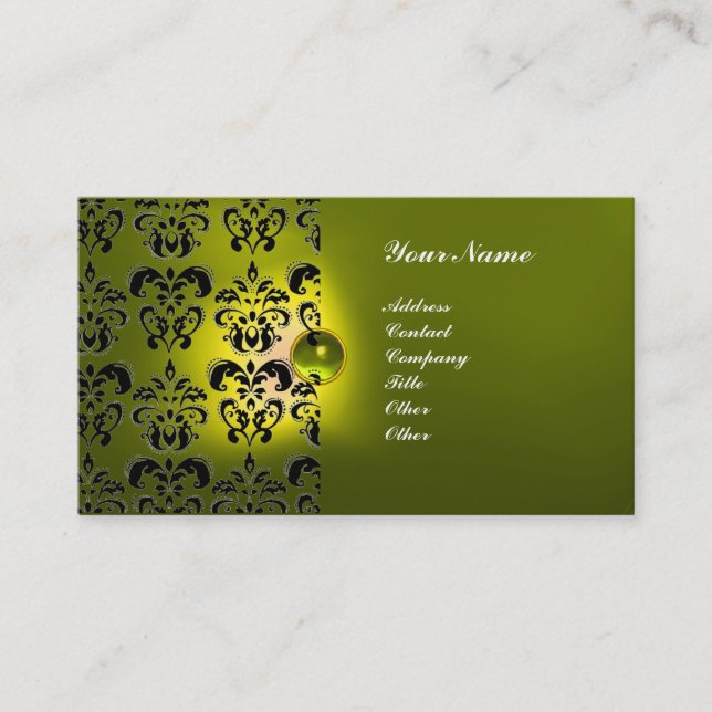 CARTE DE VISITE GEMME DAMASK CLASSIQUE  MONOGRAMME (Devant)