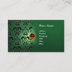 CARTE DE VISITE GEMME DAMASK CLASSIQUE  MONOGRAMME
