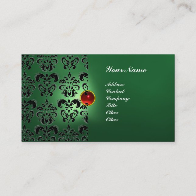 CARTE DE VISITE GEMME DAMASK CLASSIQUE  MONOGRAMME (Devant)