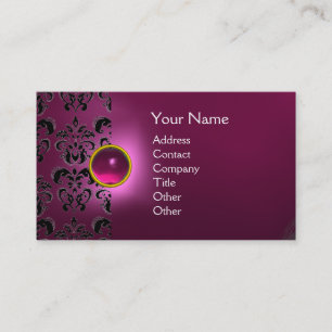 Carte De Visite GEMME DE DAMAS CHIC  monogramme rose