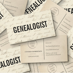 Carte De Visite Généalogiste Chercheur Historique Ajoutez Votre Lo