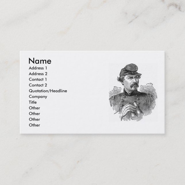 Carte de visite général de la guerre civile (Devant)