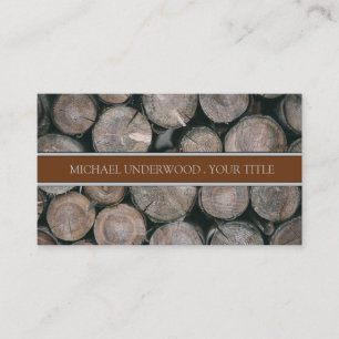 Carte De Visite Générateur de billes de bois Monogramme rustique