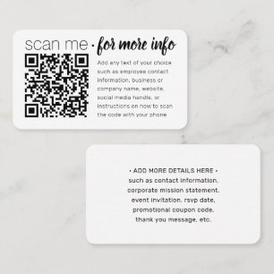 Carte De Visite Générateur de code QR minimaliste moderne blanc me