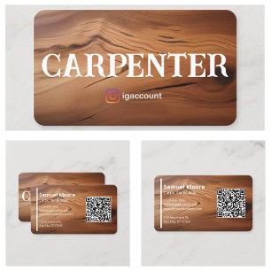 Carte De Visite Générateur de code QR pour modèles de menuisier mo