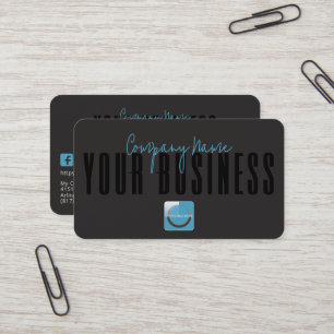 Carte de visite générique avec logo noir bleu mode