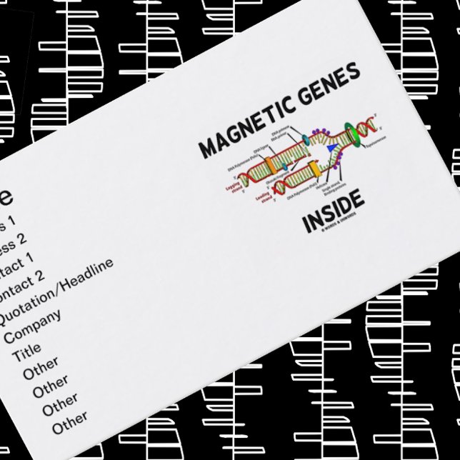 Carte De Visite Gènes magnétiques à l'intérieur (réplication de l' (DNA/genetics humor business card for any biotechnologist or nanotechnologist)