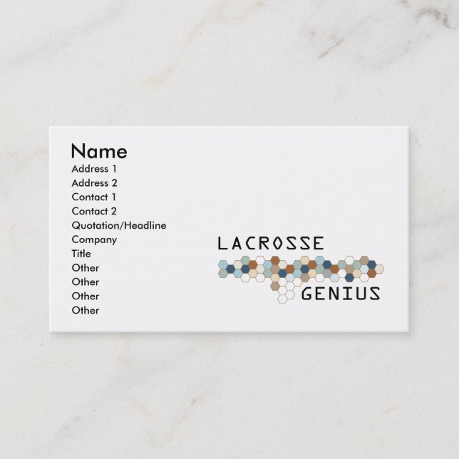 Carte De Visite Génie de lacrosse (Devant)