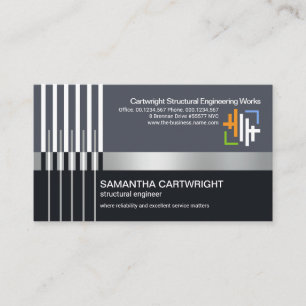 Carte De Visite Génie des colonnes en acier à barres créatives