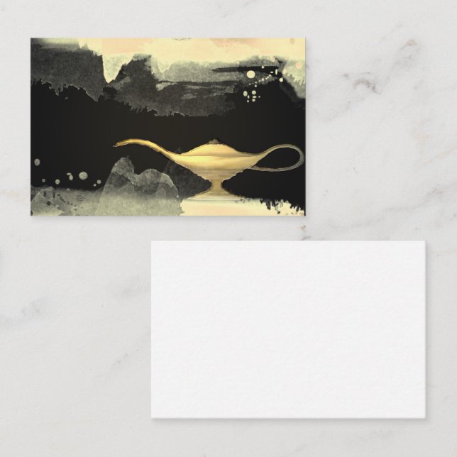 Carte De Visite Genie Lamp Smoke Magic Magical Business Card (Devant / Derrière)