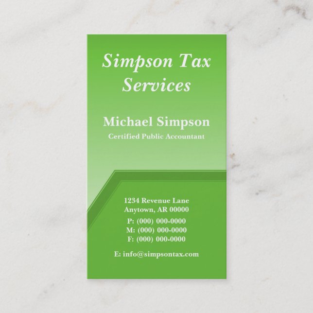 Carte de visite Geo Tech, Kelly Green (Devant)