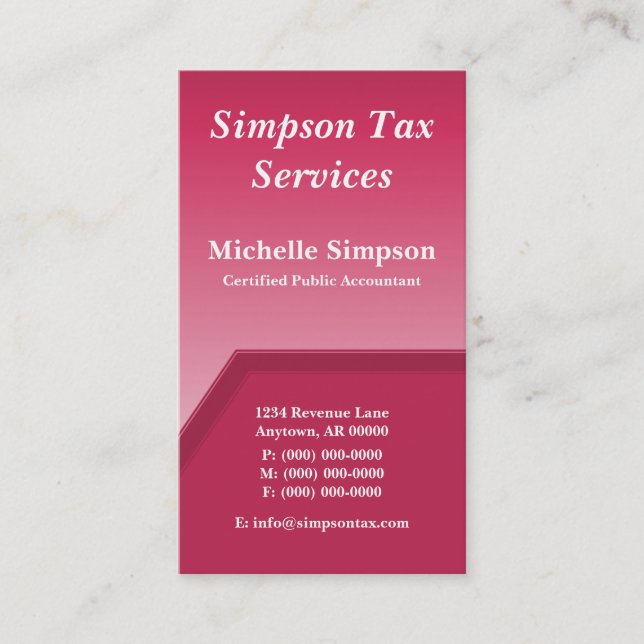 Carte de visite Geo Tech, Magenta (Devant)