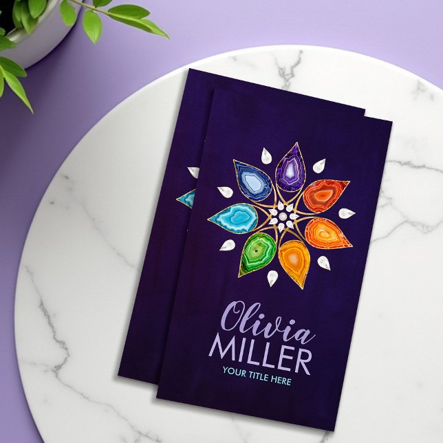 Carte De Visite Geode Chakras Mandala - Lotus Petals (Créateur téléchargé)