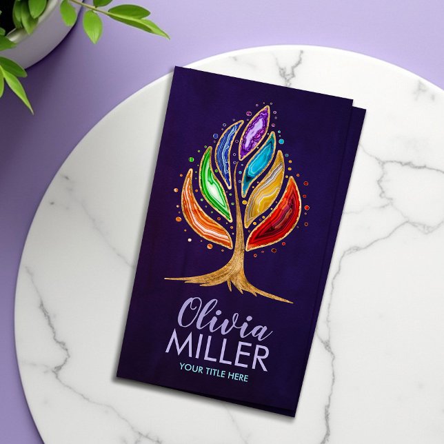 Carte De Visite Géode Crystals Chakras Tree (Créateur téléchargé)