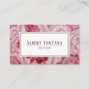 Carte De Visite Géode minimaliste des cristaux roses