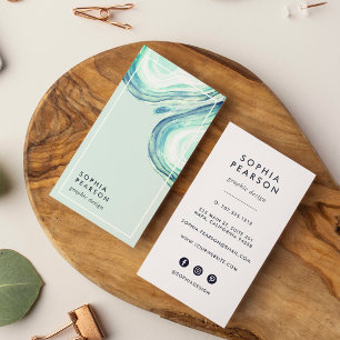 Carte De Visite Géode Seaglass Médias sociaux verticaux