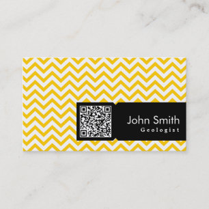 Carte de visite géologue du code QR Jaune Zigzag