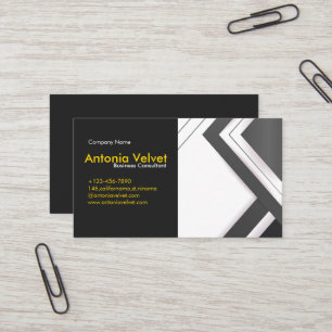 Carte De Visite Géométrie minimaliste en noir et blanc
