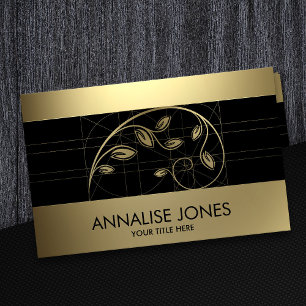 Carte De Visite Géométrie sacrée - Branche spirale dorée