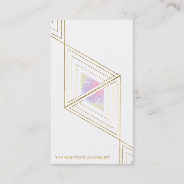 Carte De Visite *~* Géométrie sacrée Géométrie Or Triangles Boho A (Devant)