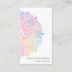 Carte De Visite *~* Géométrie Sacrée Pastel Rainbow Mandala