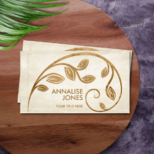 Carte De Visite Géométrie sacrée spirale dorée - Branche de l'arbr