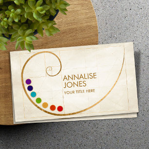 Carte De Visite Géométrie sacrée Spirale dorée -Chakras