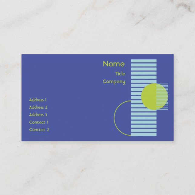 Carte De Visite Géométrique bleu - affaires (Devant)