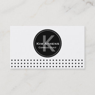 Carte de visite géométrique carrés chic noir blanc