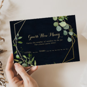 Carte De Visite Géométrique Gold Blue Green Devinez combien de car