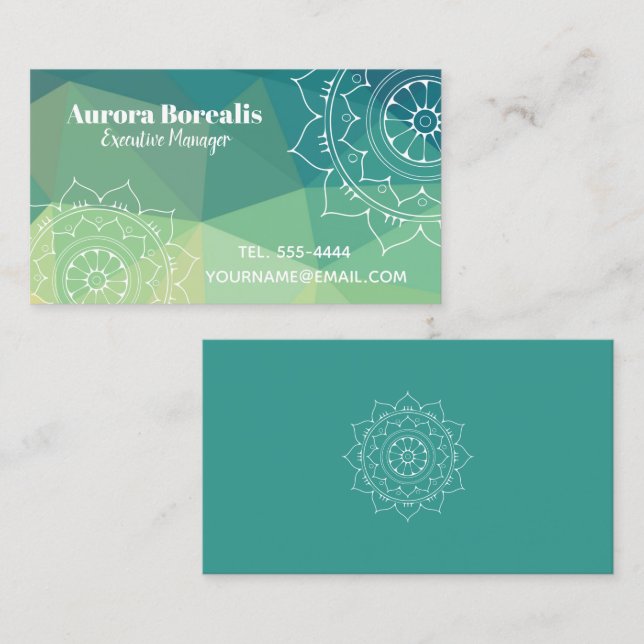 Carte de visite géométrique inspiré Mandala (Devant / Derrière)