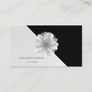 Carte De Visite Géométrique Moderne, Élégant Lotus Blanc