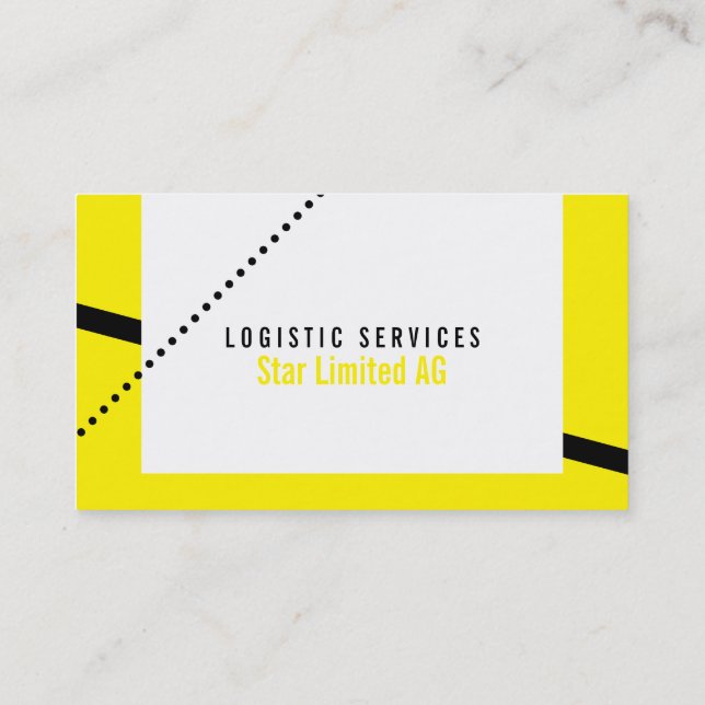 Carte De Visite Géométrique noir jaune (Dos)