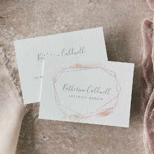 Carte de visite géométrique rose Gold Watercolor