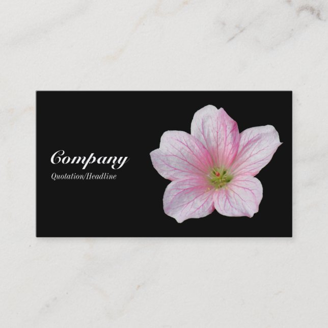 Carte De Visite Géranium rose - Noir (Devant)