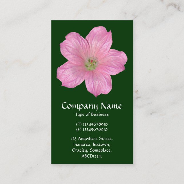 Carte De Visite Géranium rose - Vert foncé (Devant)