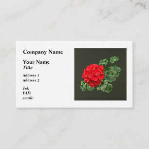 Carte De Visite Géranium rouge brillant