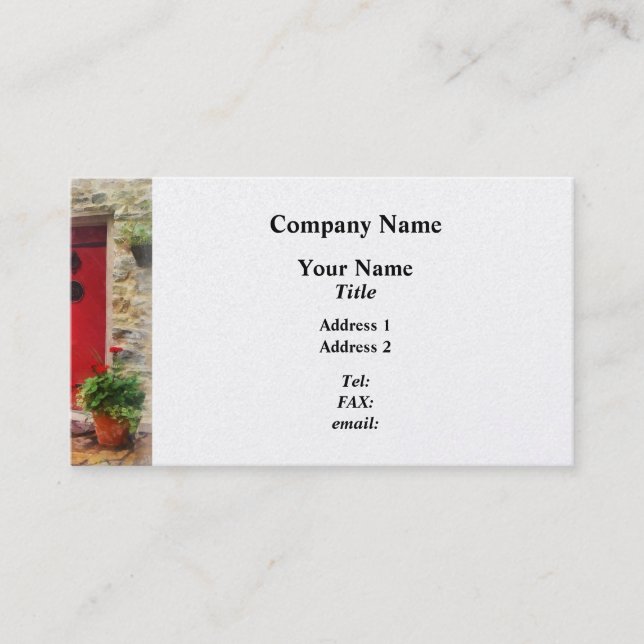Carte De Visite Geraniums par Red Door (Devant)