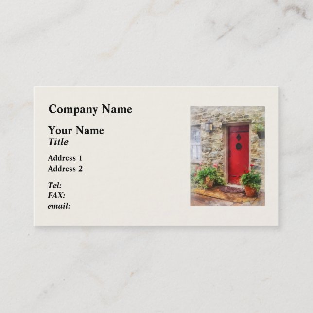 Carte De Visite Geraniums par Red Door (Devant)