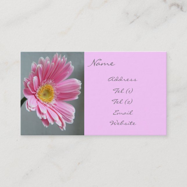 Carte De Visite Gerbera rose (Devant)