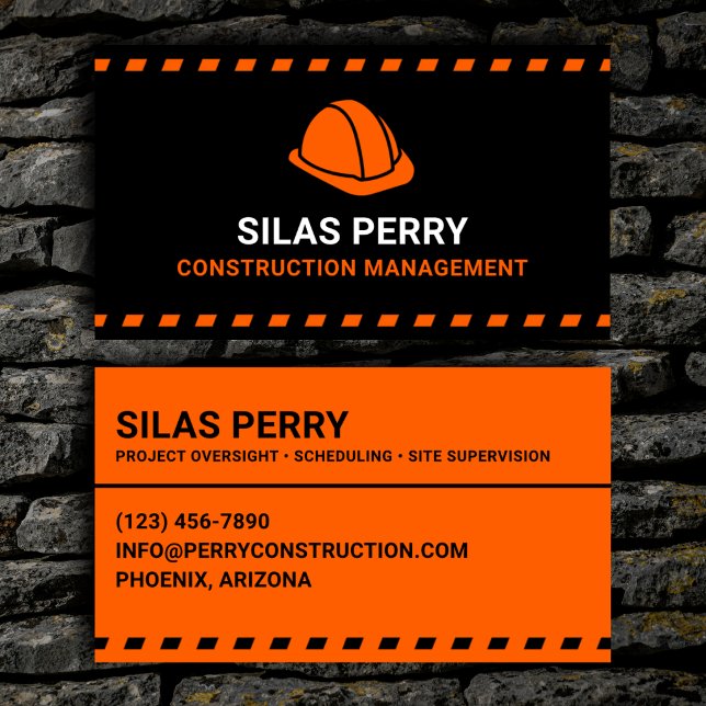 Carte De Visite Gestion de construction Casque orange (Créateur téléchargé)