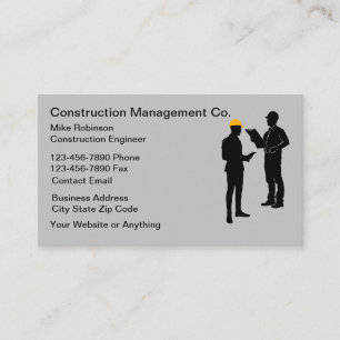 Carte De Visite Gestion de la construction architecturale