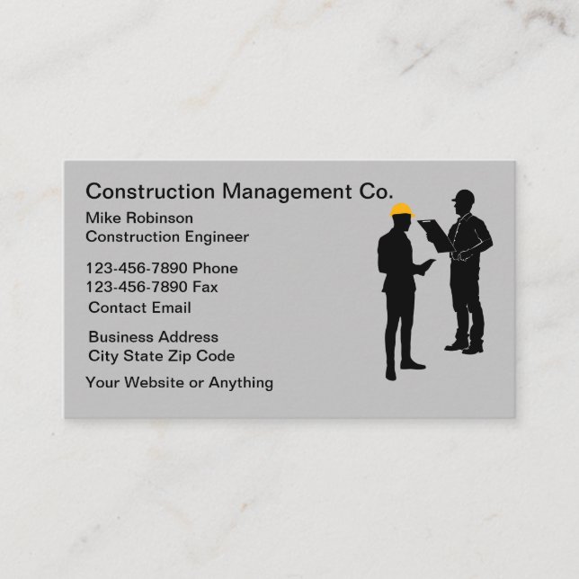 Carte De Visite Gestion de la construction architecturale  (Devant)