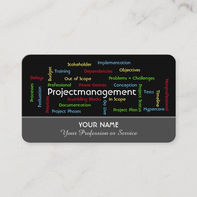 Carte De Visite Gestion de projet professionnel et entreprise de c (Devant)