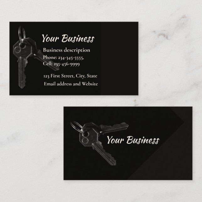 Carte De Visite Gestion de propriété, Fix-it Handyman Locksmith (Devant / Derrière)