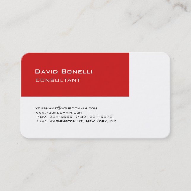 Carte De Visite Gestionnaire de consultant Creative Red Stripe Whi (Devant)